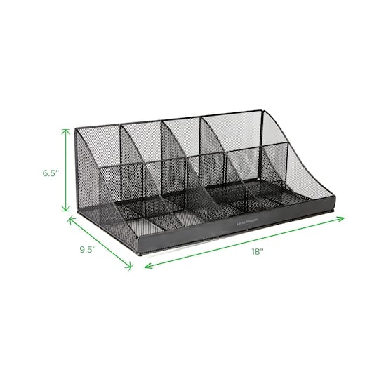 Mind Reader Black 11 Compartment Breakroom Coffee and Condiment Organizer